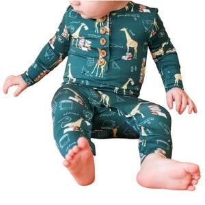 Posh Peanut Baby Stanley Long Sleeve Henley Romper Size 6-9 M